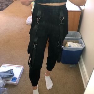 Carmar Black sweatpants harness pants